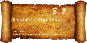 Barabás Montika névjegykártya